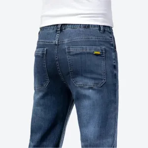 Classic Straight-Leg Stretch Denim Jeans