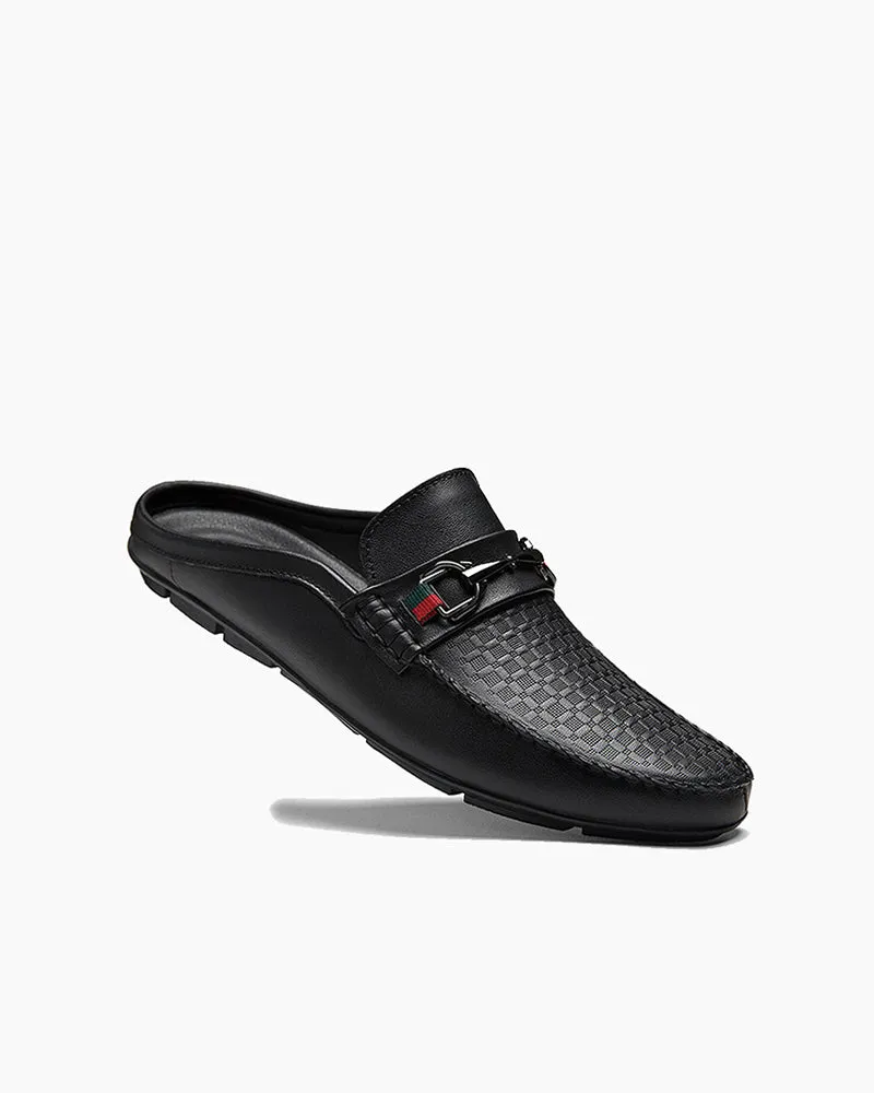 (Clean Up - US 12) Men's Casual Breathable Leather Backless Mules