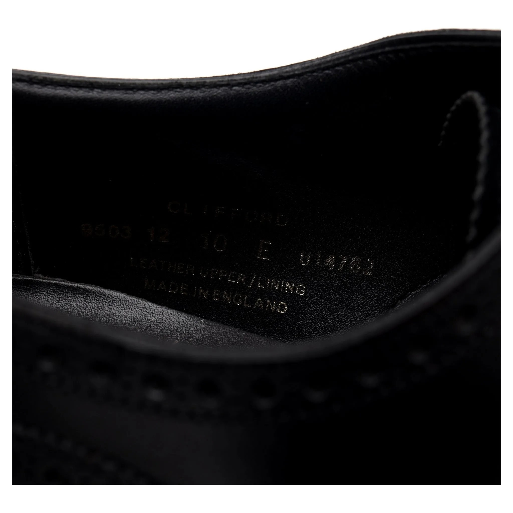 'Clifford' Black Leather Oxford Brogue UK 10 E