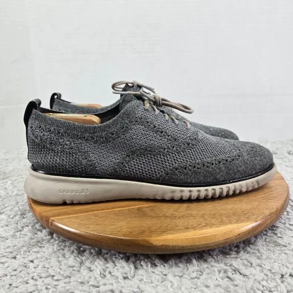 Cole Haan 2.ZeroGrand Gray Stitchlite Business Casual Wingtip Oxford Men 10 M