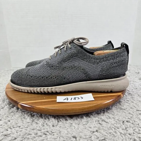 Cole Haan 2.ZeroGrand Gray Stitchlite Business Casual Wingtip Oxford Men 10 M