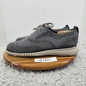 Cole Haan 2.ZeroGrand Gray Stitchlite Business Casual Wingtip Oxford Men 10 M