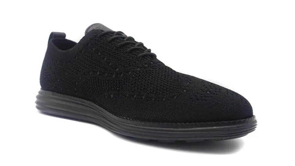 COLE HAAN ORIGINAL GRAND STITCHLITE KNIT WINGTIP OXFORD BLACK/BLACK