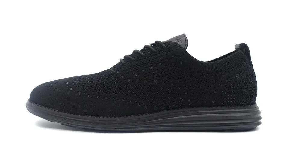 COLE HAAN ORIGINAL GRAND STITCHLITE KNIT WINGTIP OXFORD BLACK/BLACK