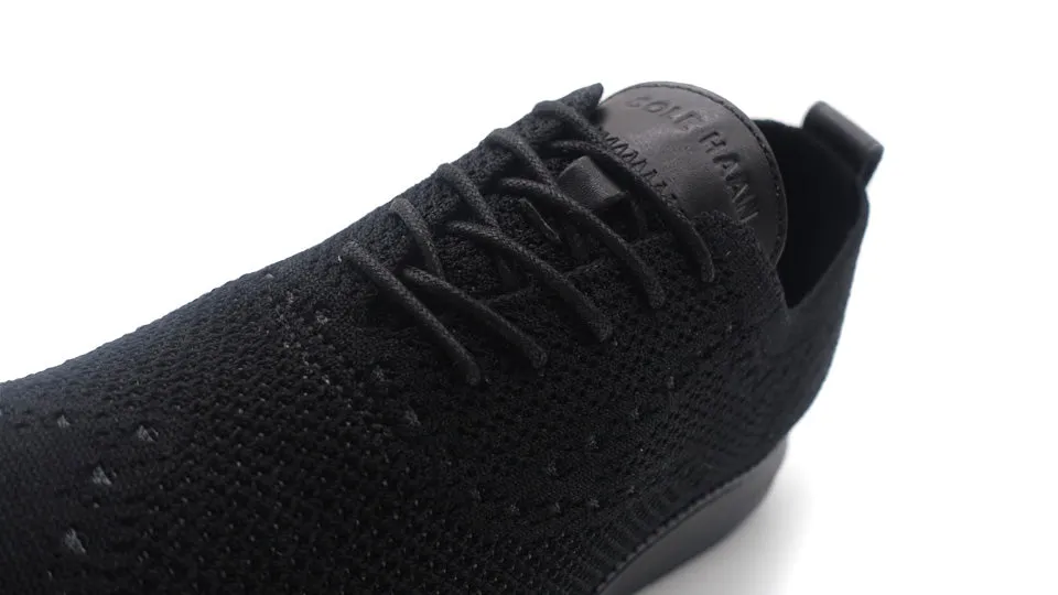 COLE HAAN ORIGINAL GRAND STITCHLITE KNIT WINGTIP OXFORD BLACK/BLACK