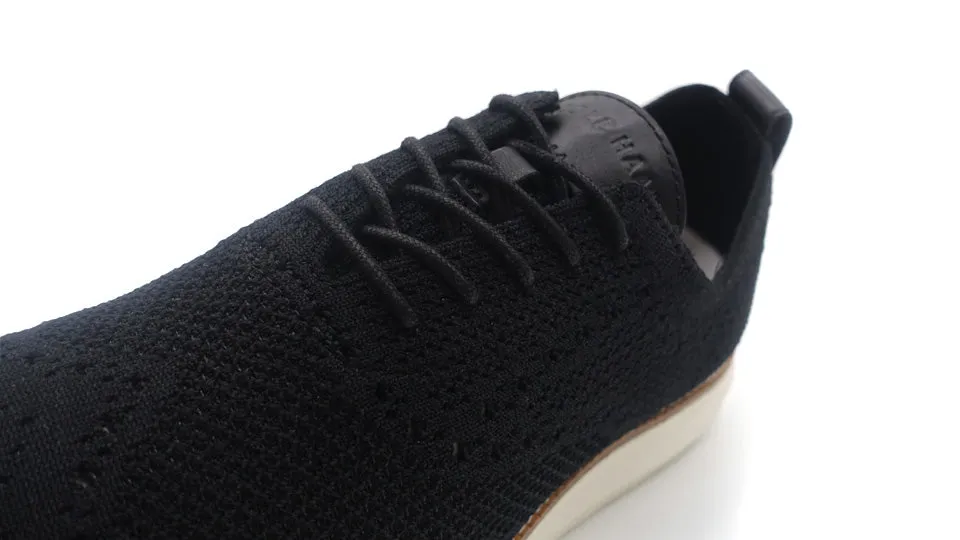 COLE HAAN ORIGINAL GRAND STITCHLITE KNIT WINGTIP OXFORD BLACK/IVORY