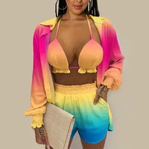 Colorful 3PCS Shorts Set