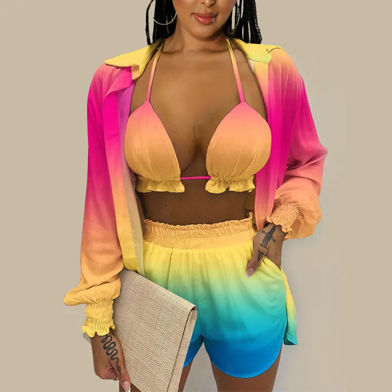 Colorful 3PCS Shorts Set