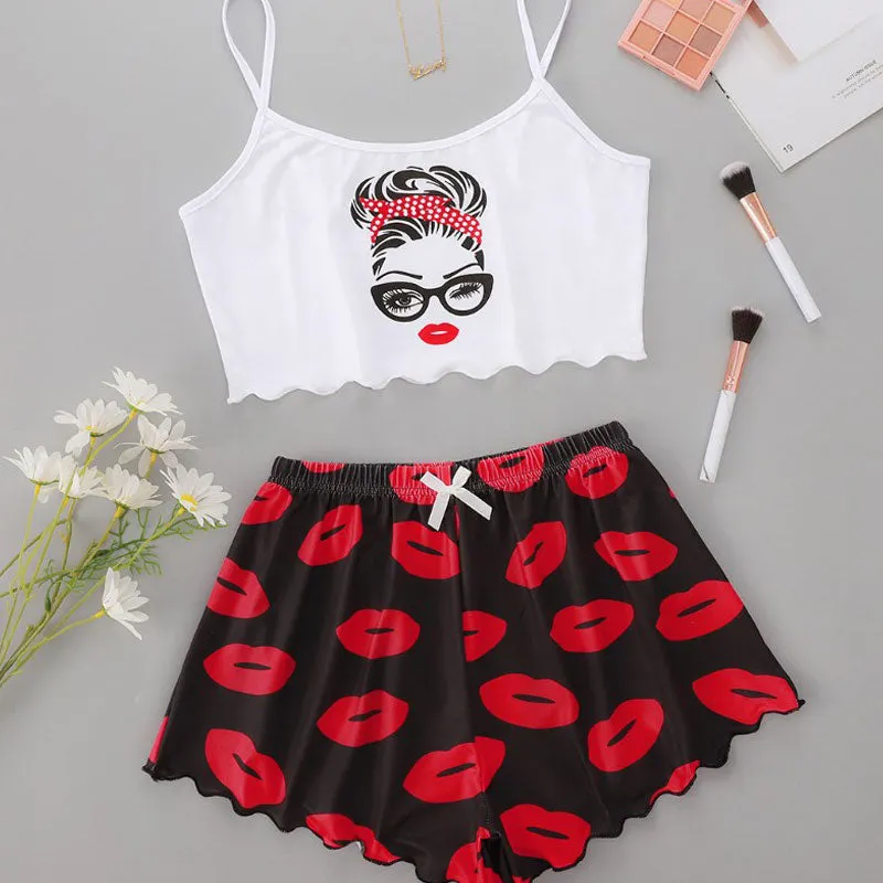Cookie Print 2PCS Cami Set