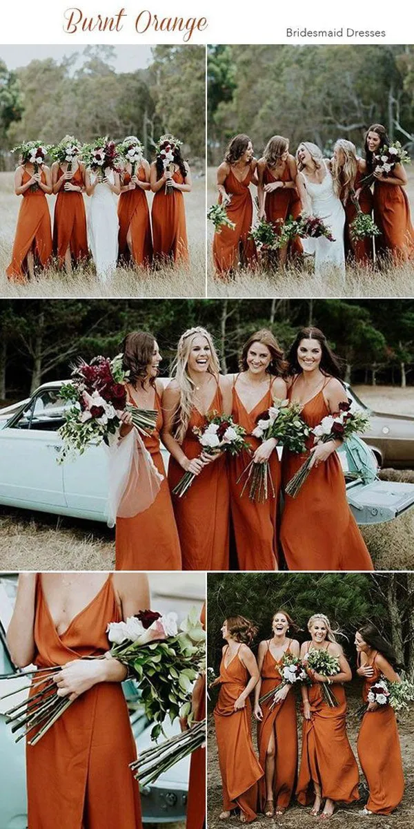 Coral ﻿Spaghetti Strap Simple Cheap A-Line V-Neck Fall Bridesmaid Dress, WG302