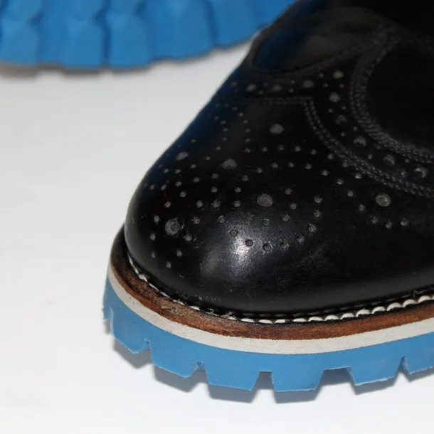 Custom:  Black Wingtip with Blue Sole