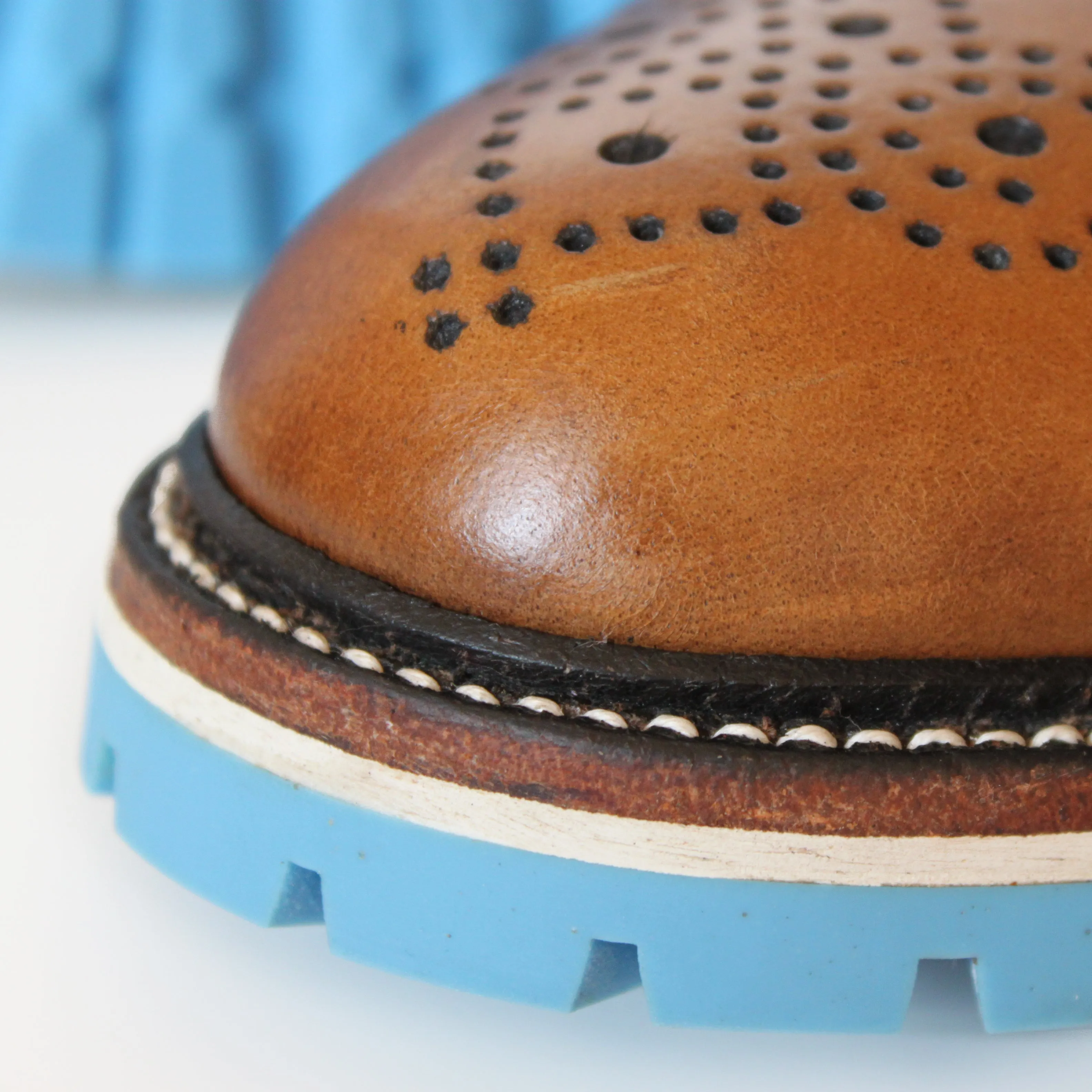 Custom:  Brown Wingtip with Blue Sole