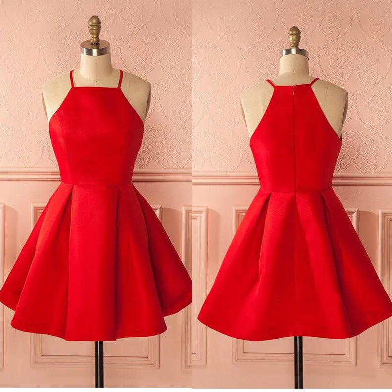 Cute Red Short Prom Dress, Simple Red Homecoming Dress