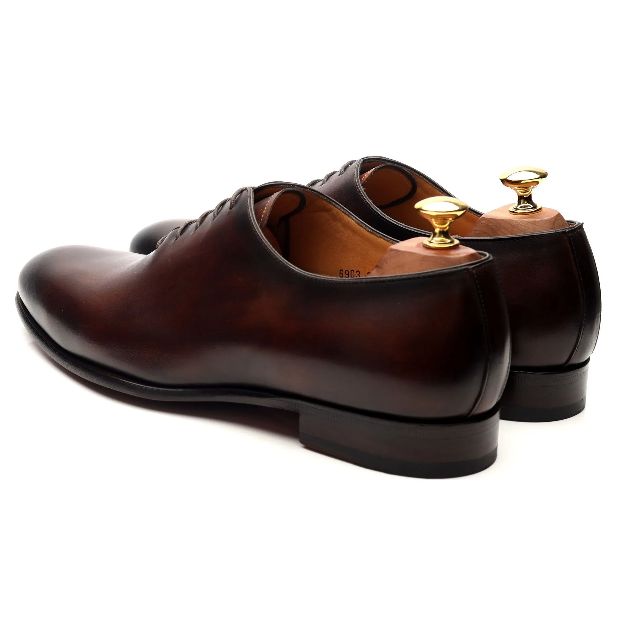 'Damien' Brown Wholecut Leather Oxford UK 9.5 E