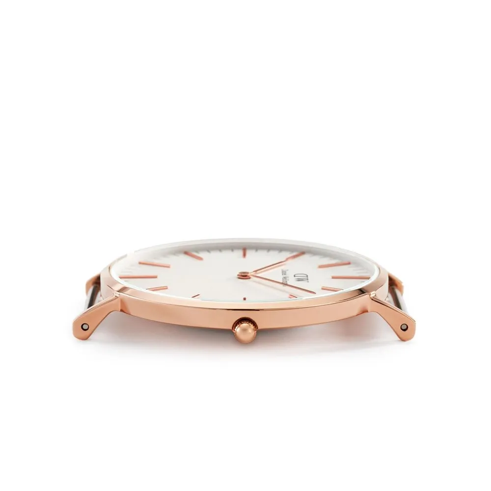 DW00100007 Daniel Wellington Classic Sheffield Black Leather 40mm Rose Gold