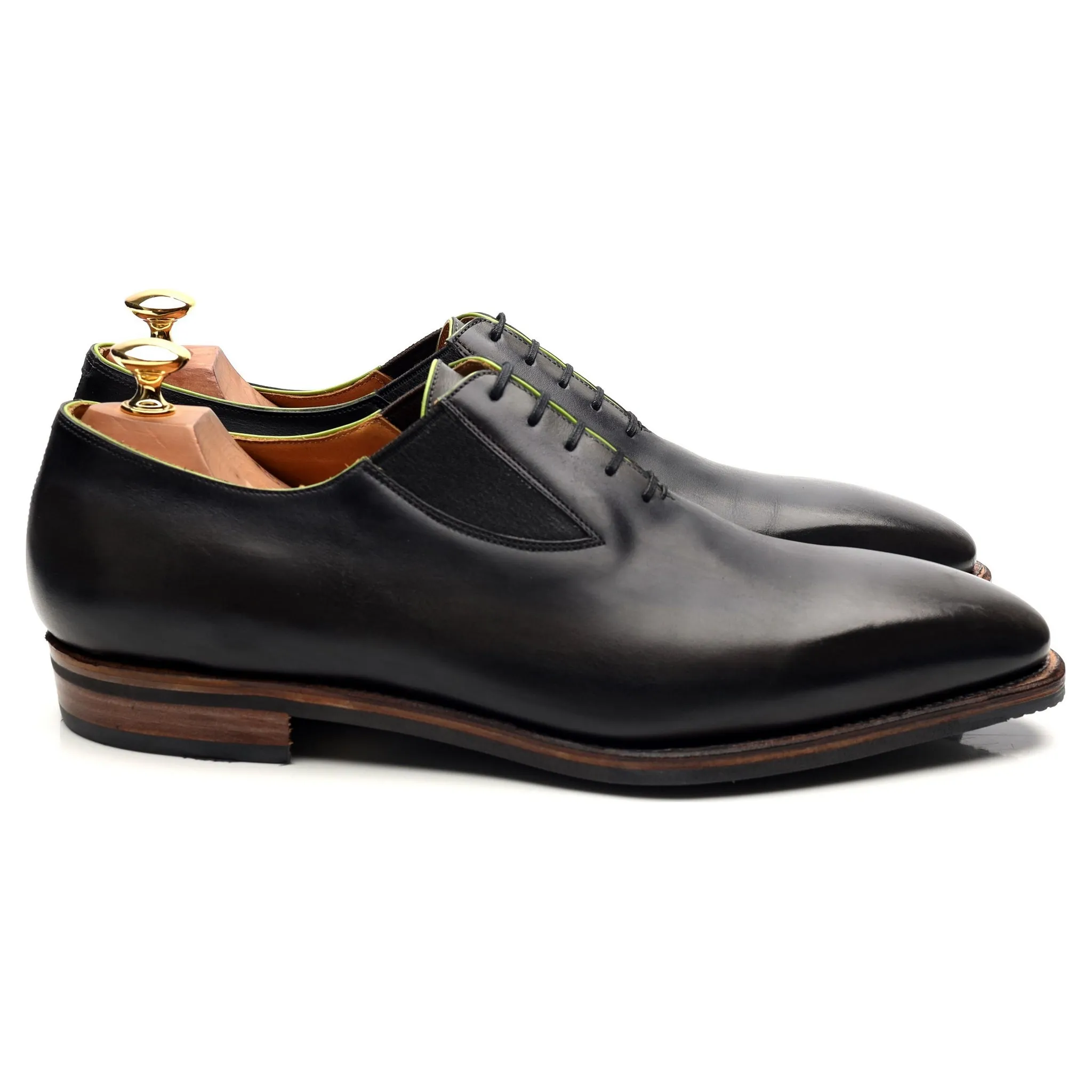 'Easy' Dark Grey Leather Elasticated Oxford UK 9.5 E