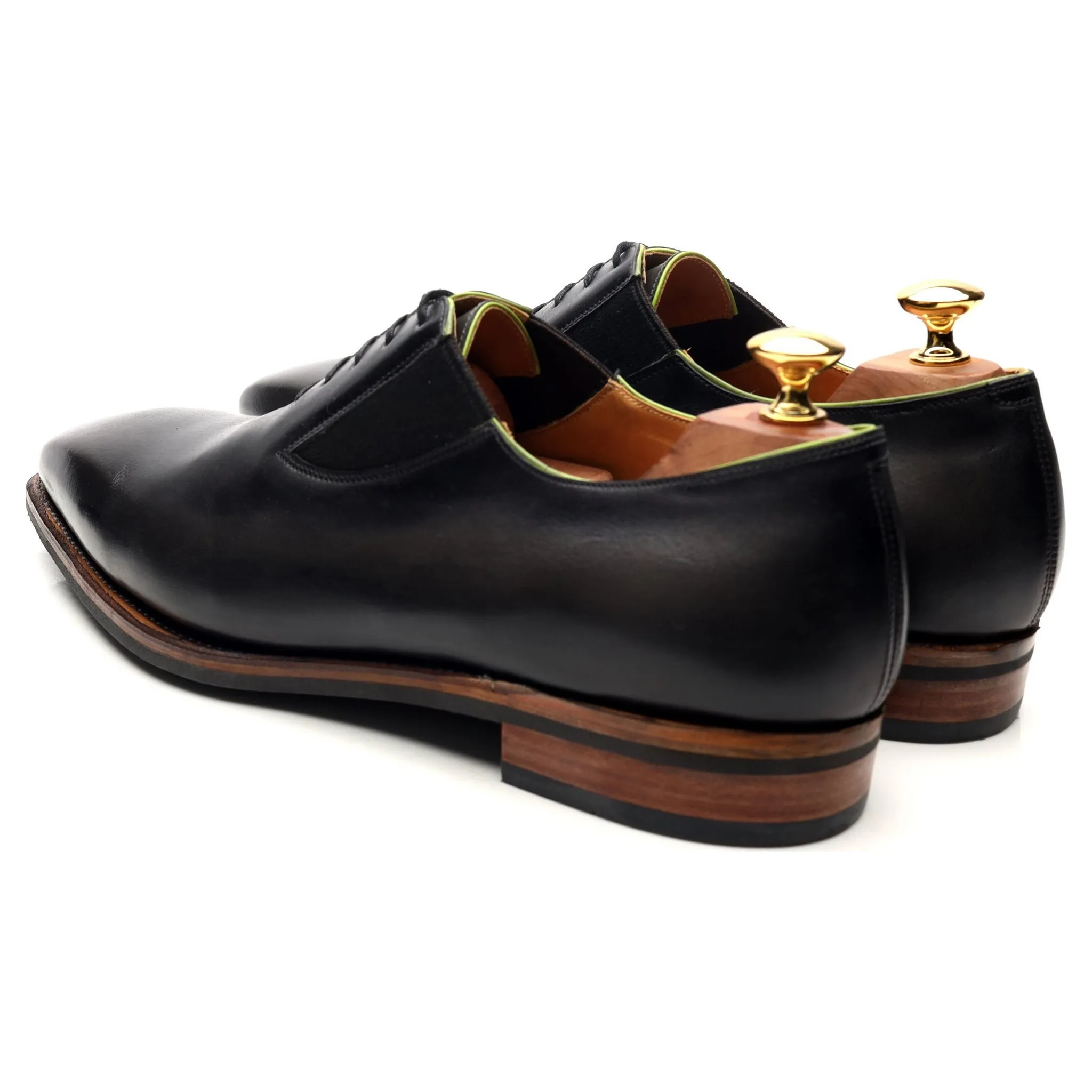 'Easy' Dark Grey Leather Elasticated Oxford UK 9.5 E