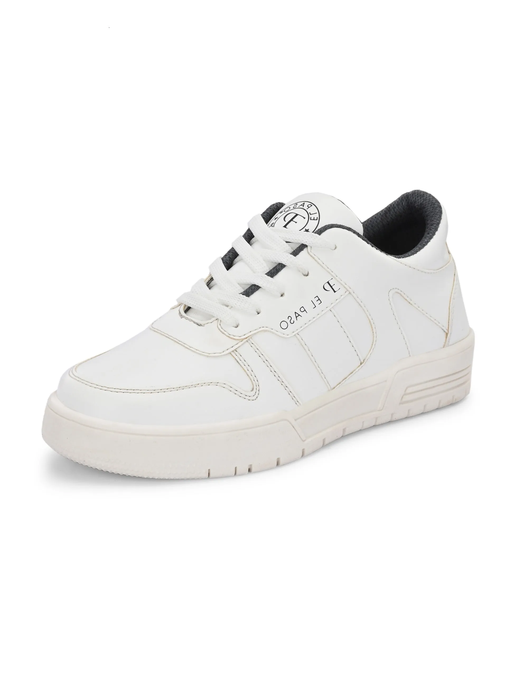 EL PASO Faux Leather Casual Shoes Lace Up Sneakers For Women