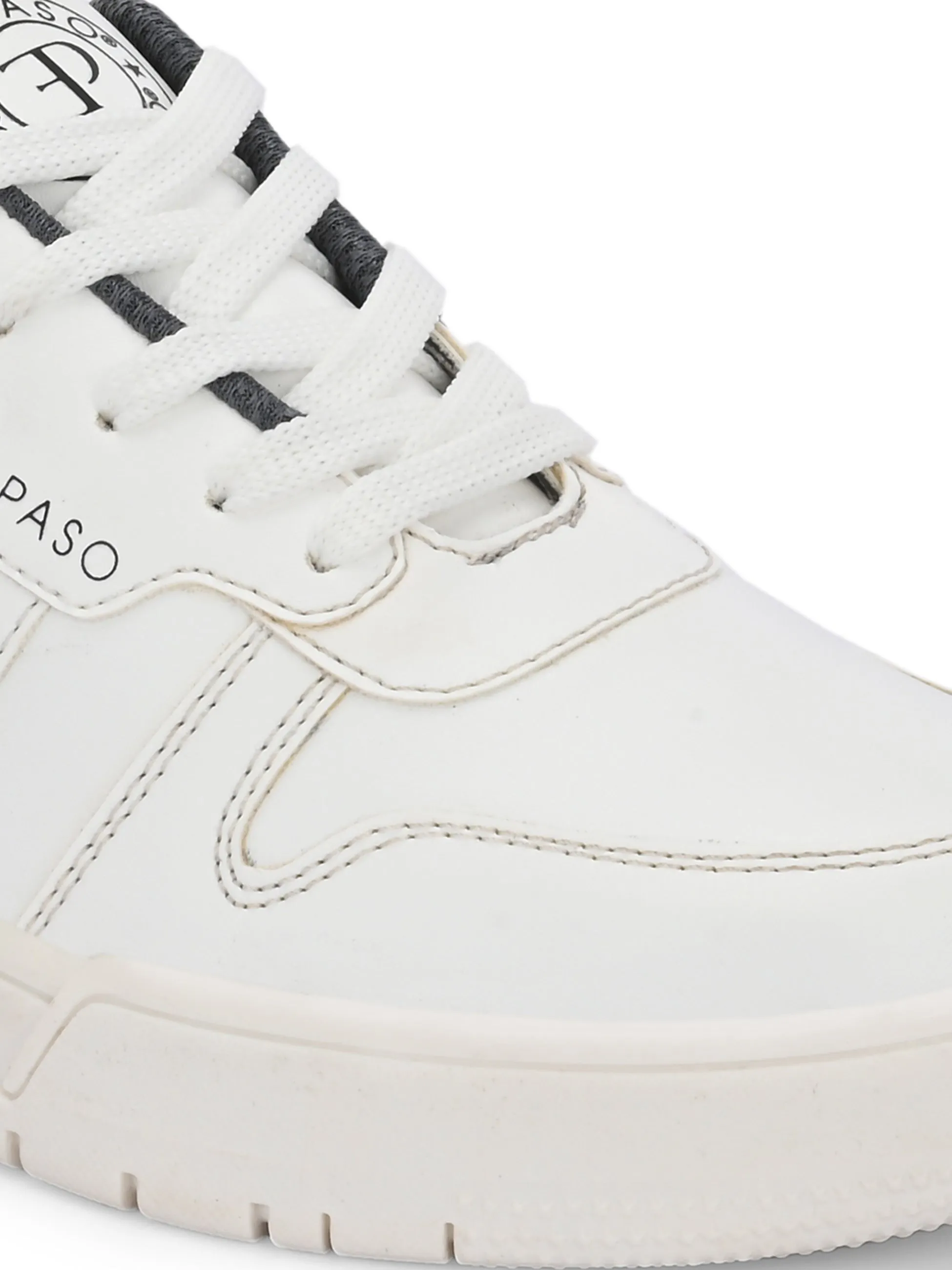 EL PASO Faux Leather Casual Shoes Lace Up Sneakers For Women