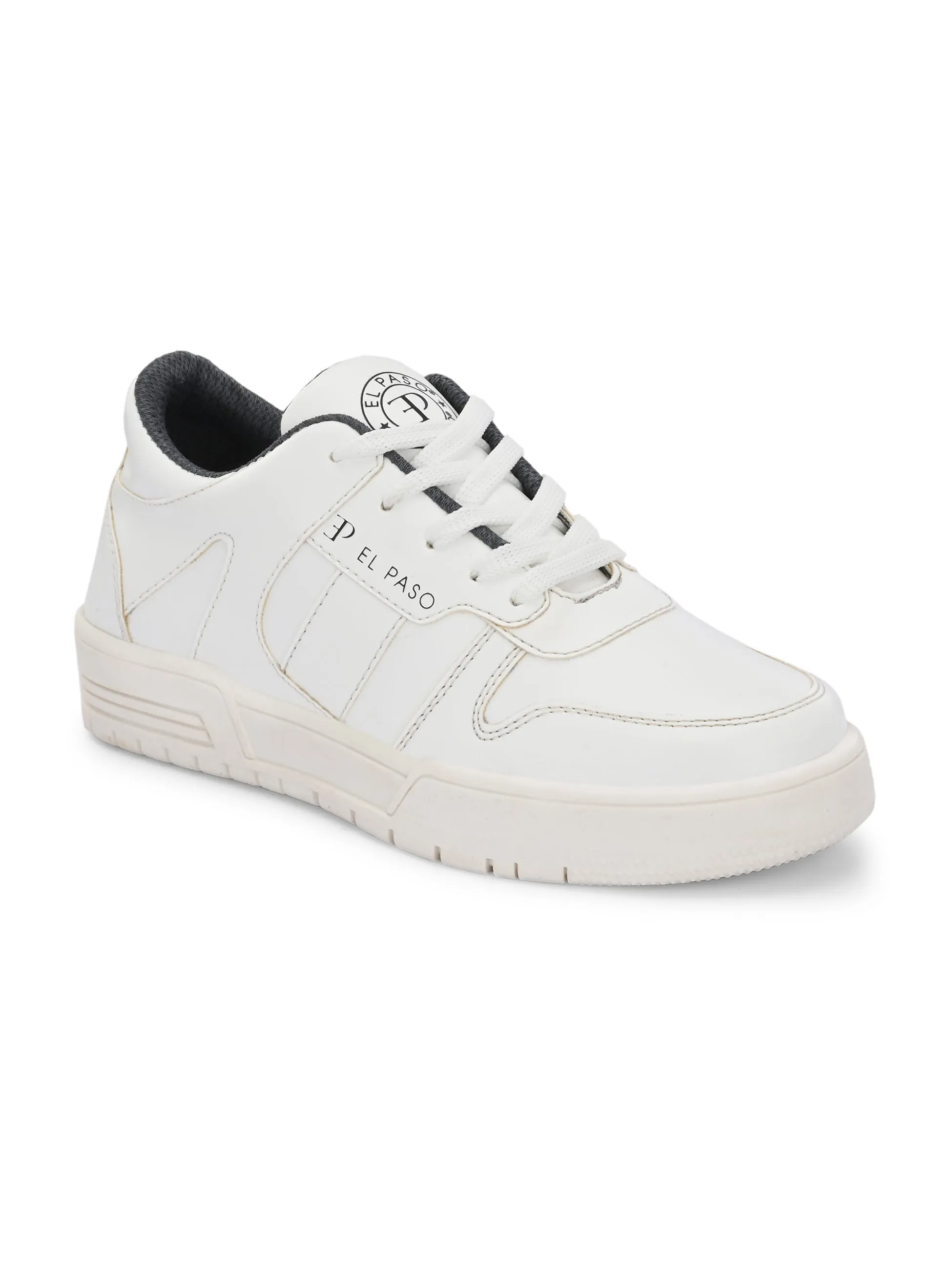 EL PASO Faux Leather Casual Shoes Lace Up Sneakers For Women