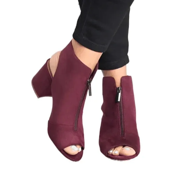 Elegant synthetic fashion ankle boots
