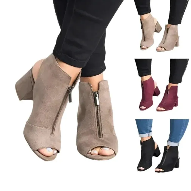 Elegant synthetic fashion ankle boots