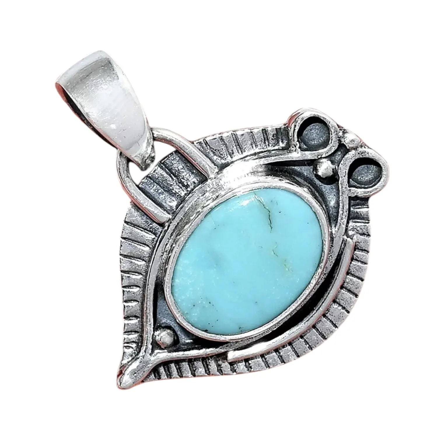 EYE Aztec Mt Turquoise Solid 925 Sterling Silver Pendant