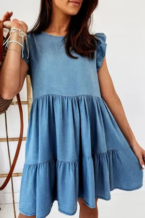 Fashion Casual Solid Patchwork O Neck Princess Dresses