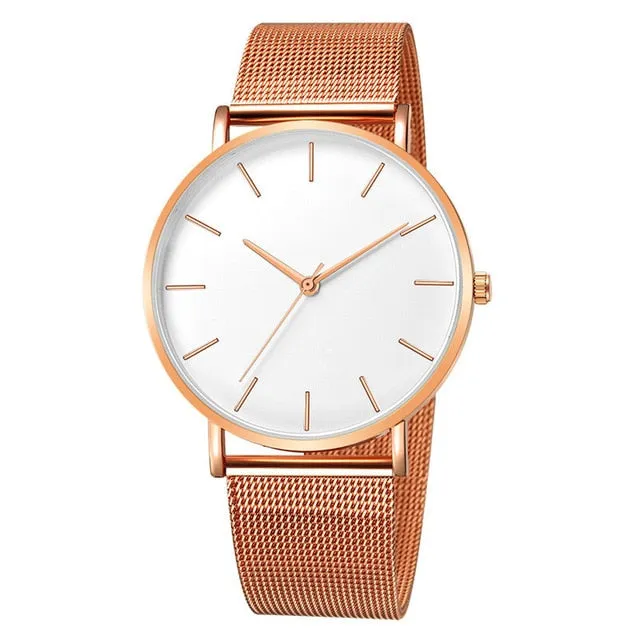 Fashion Casual Watch Womens Metal  Quartz Wristwatch