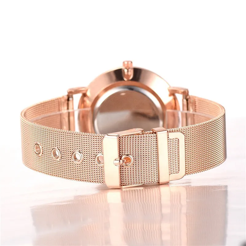 Fashion Casual Watch Womens Metal  Quartz Wristwatch