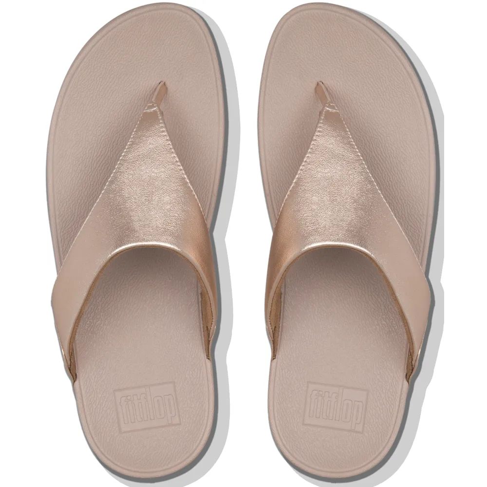 FitFlop Lulu Leather Toe Post Rose Gold Sandals