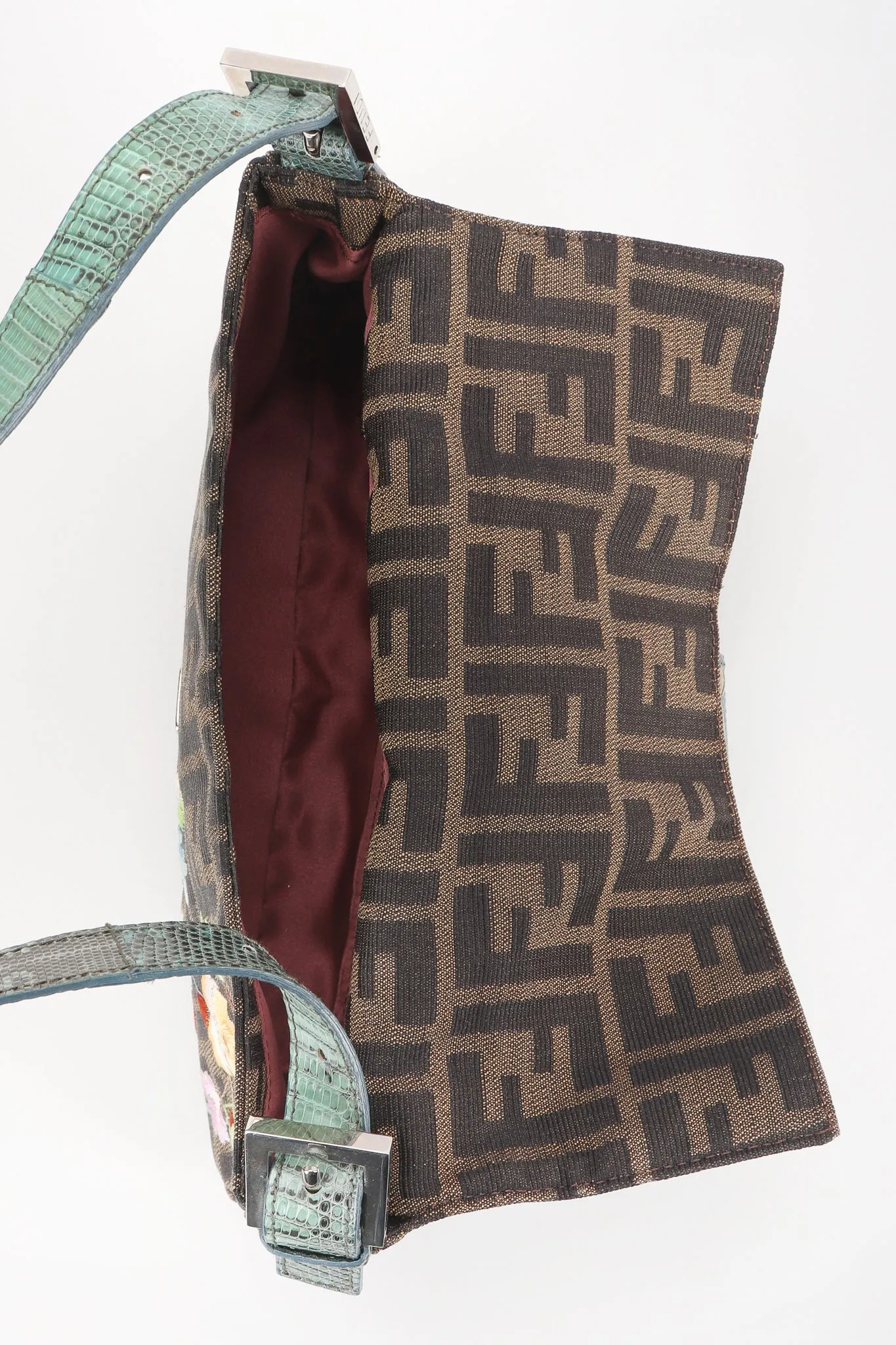 Floral Embroidered Zucca Monogram Baguette