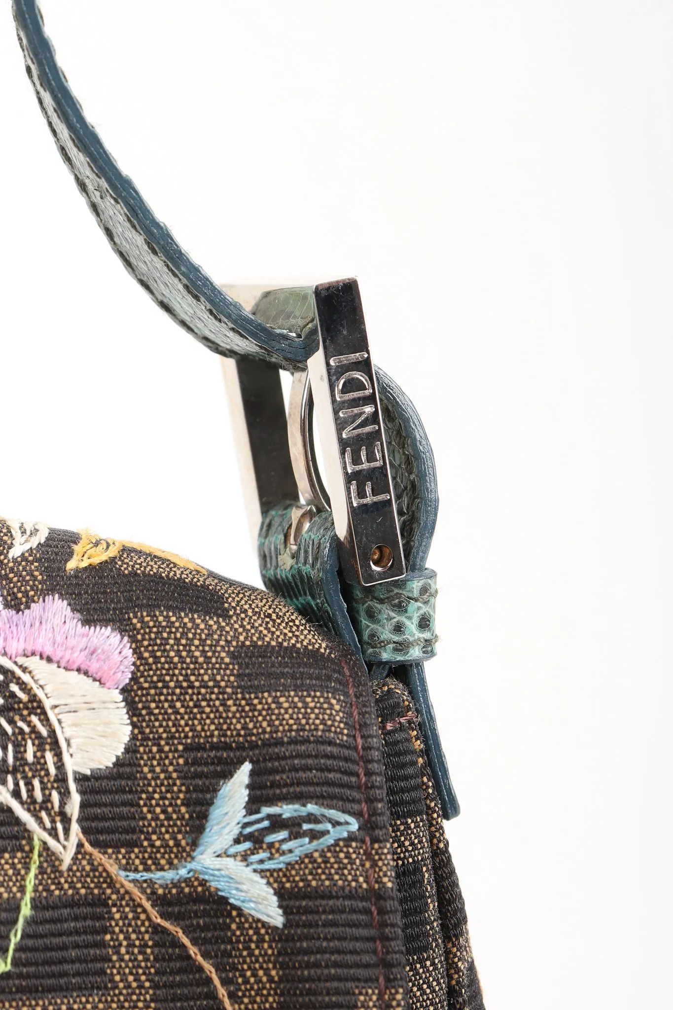 Floral Embroidered Zucca Monogram Baguette