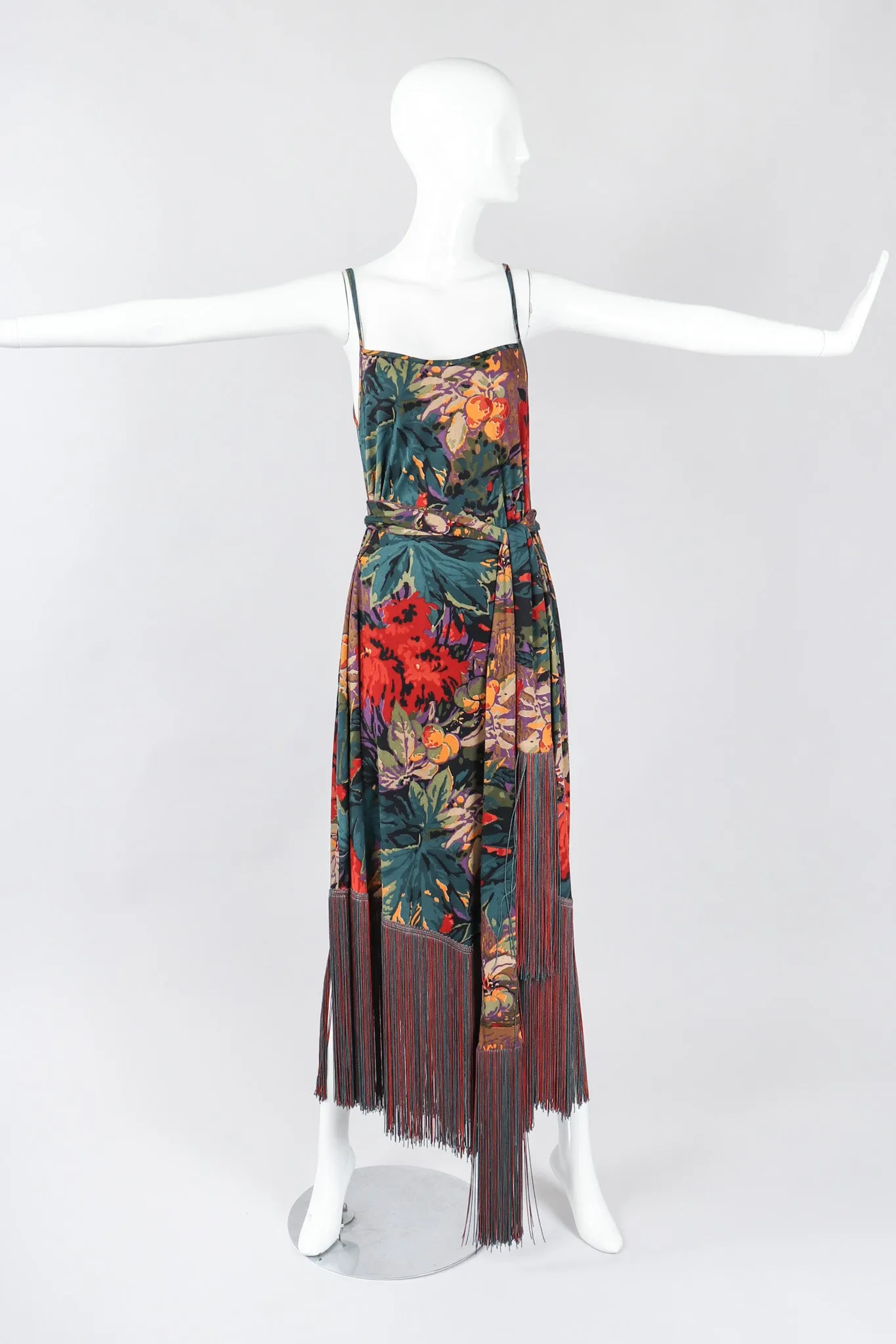 Floral Fringe Dress, Shawl, & Scarf Set