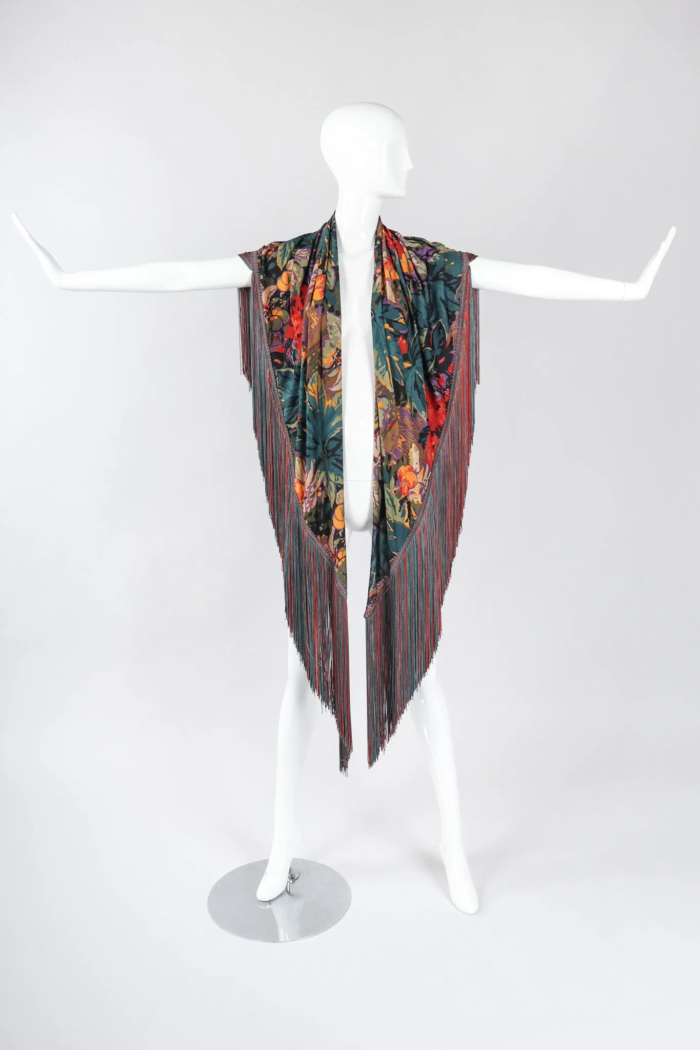 Floral Fringe Dress, Shawl, & Scarf Set