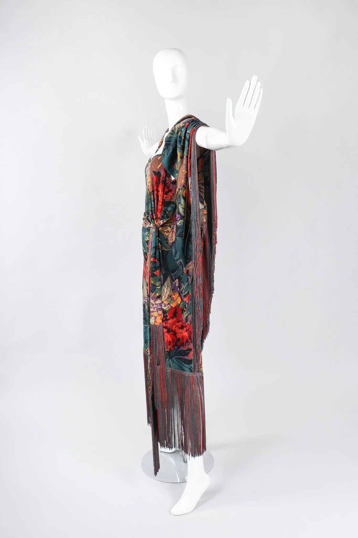 Floral Fringe Dress, Shawl, & Scarf Set