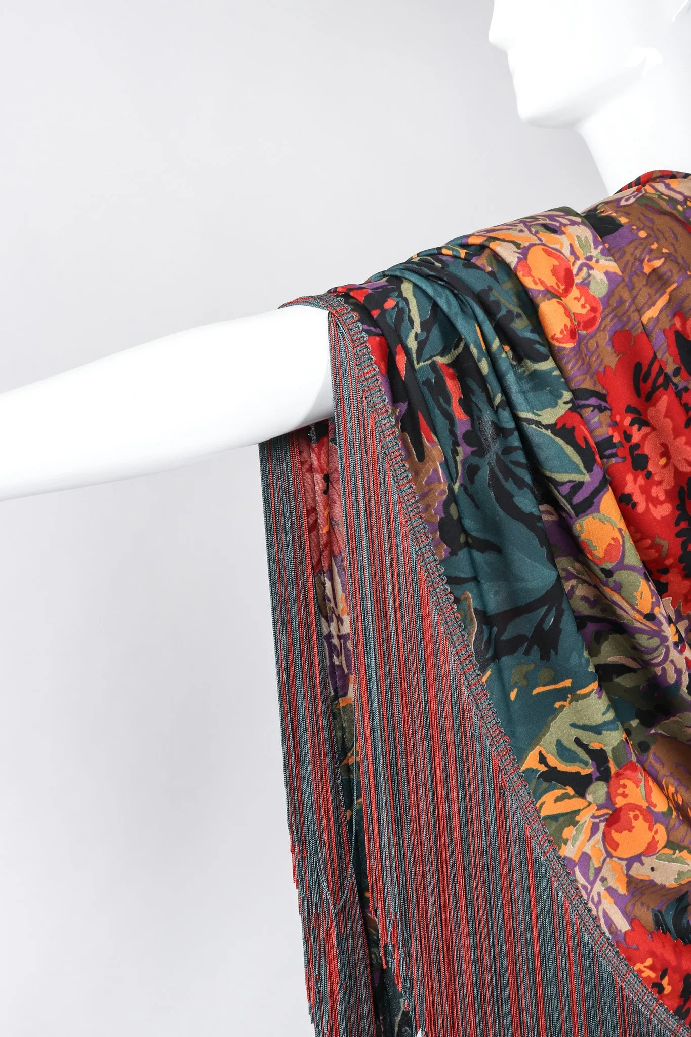 Floral Fringe Dress, Shawl, & Scarf Set