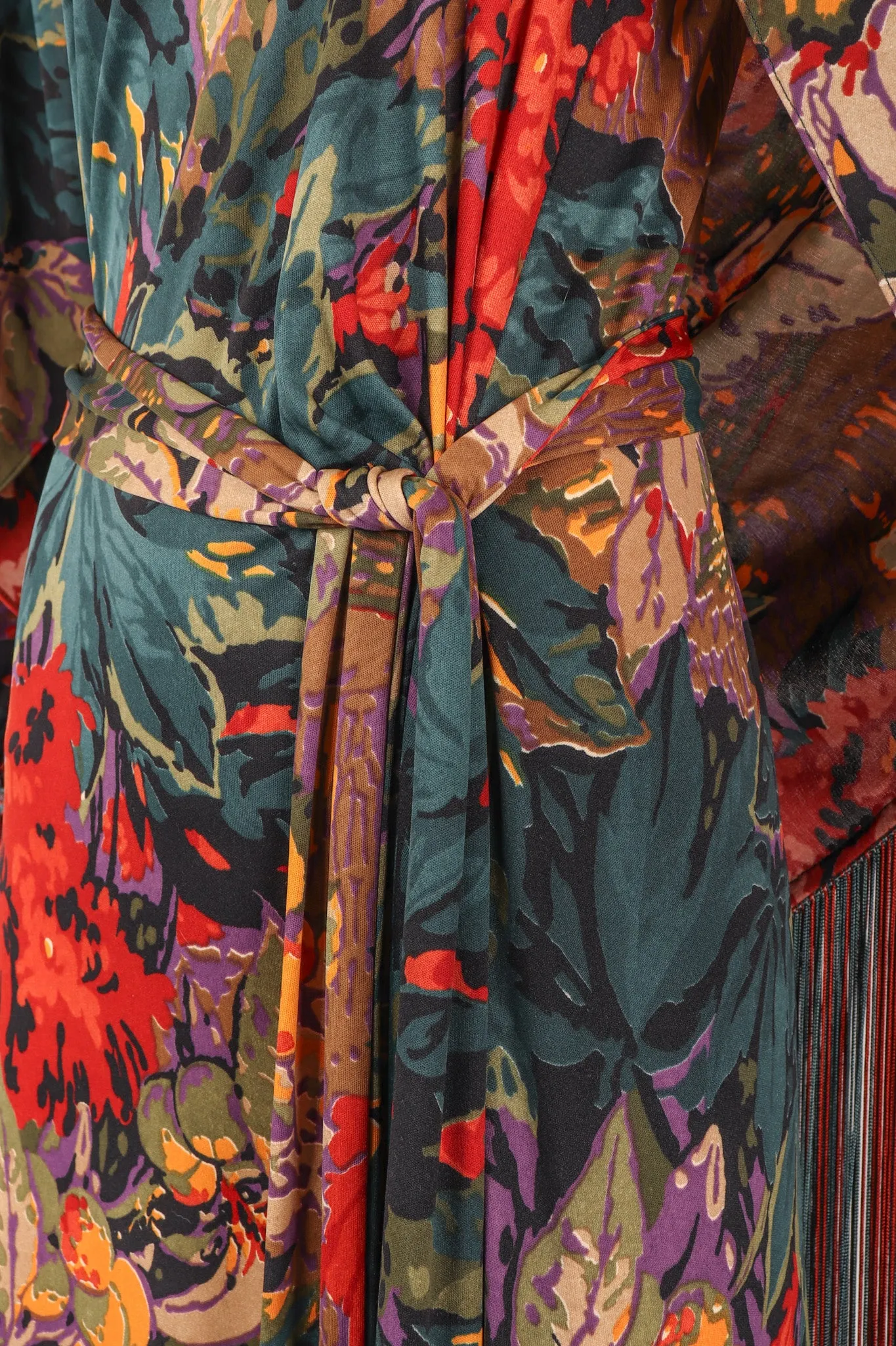 Floral Fringe Dress, Shawl, & Scarf Set