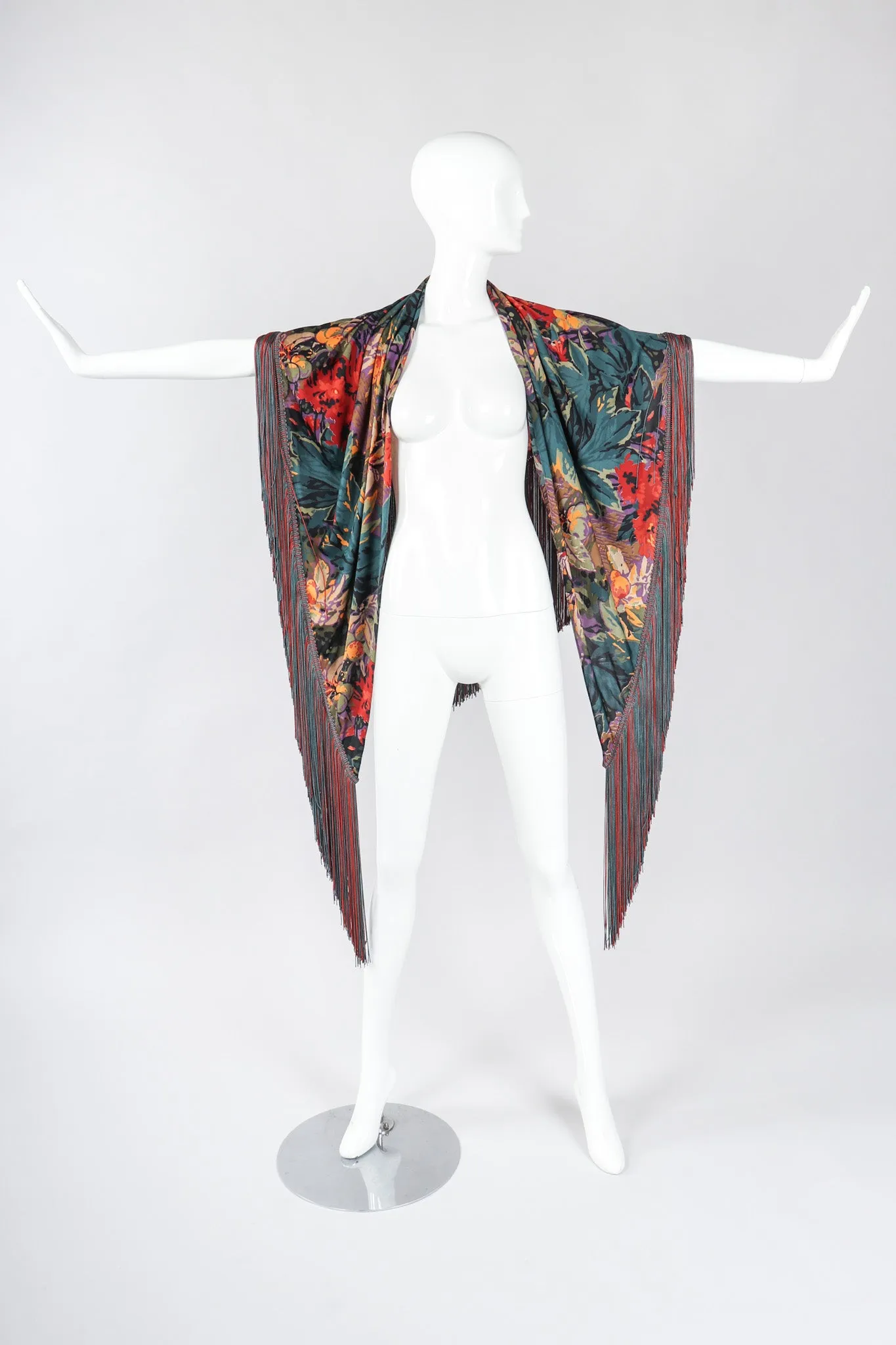 Floral Fringe Dress, Shawl, & Scarf Set