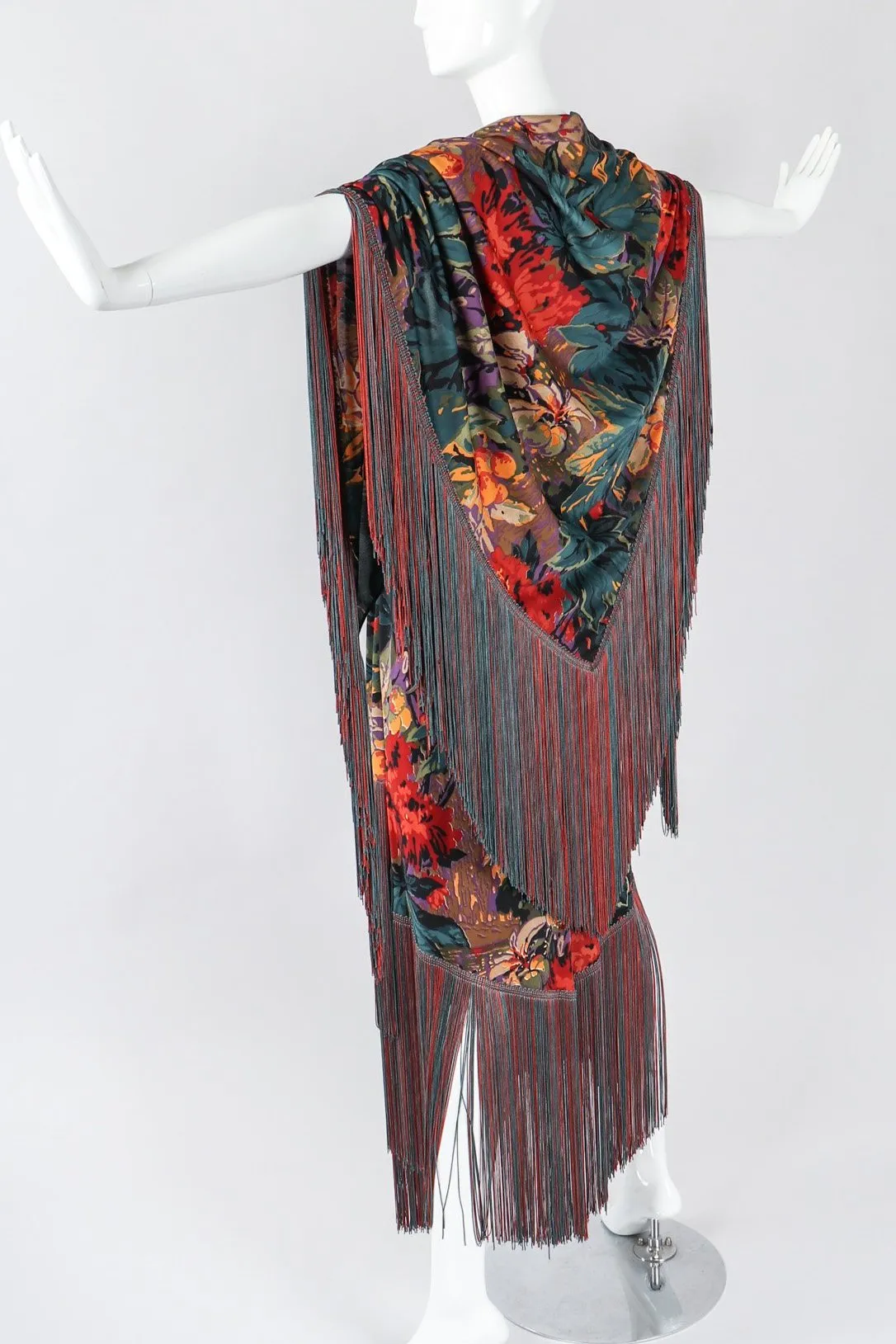 Floral Fringe Dress, Shawl, & Scarf Set