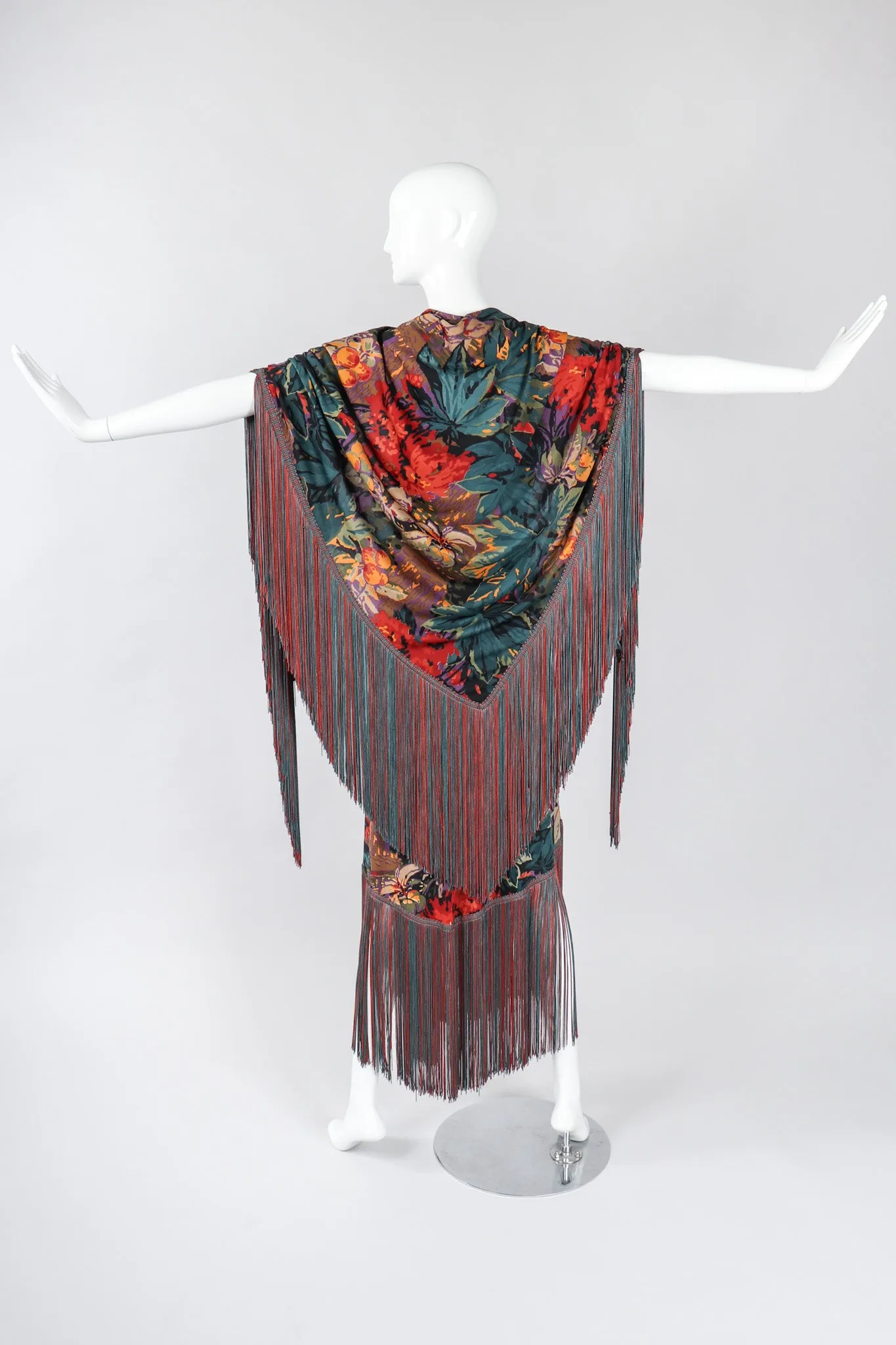 Floral Fringe Dress, Shawl, & Scarf Set