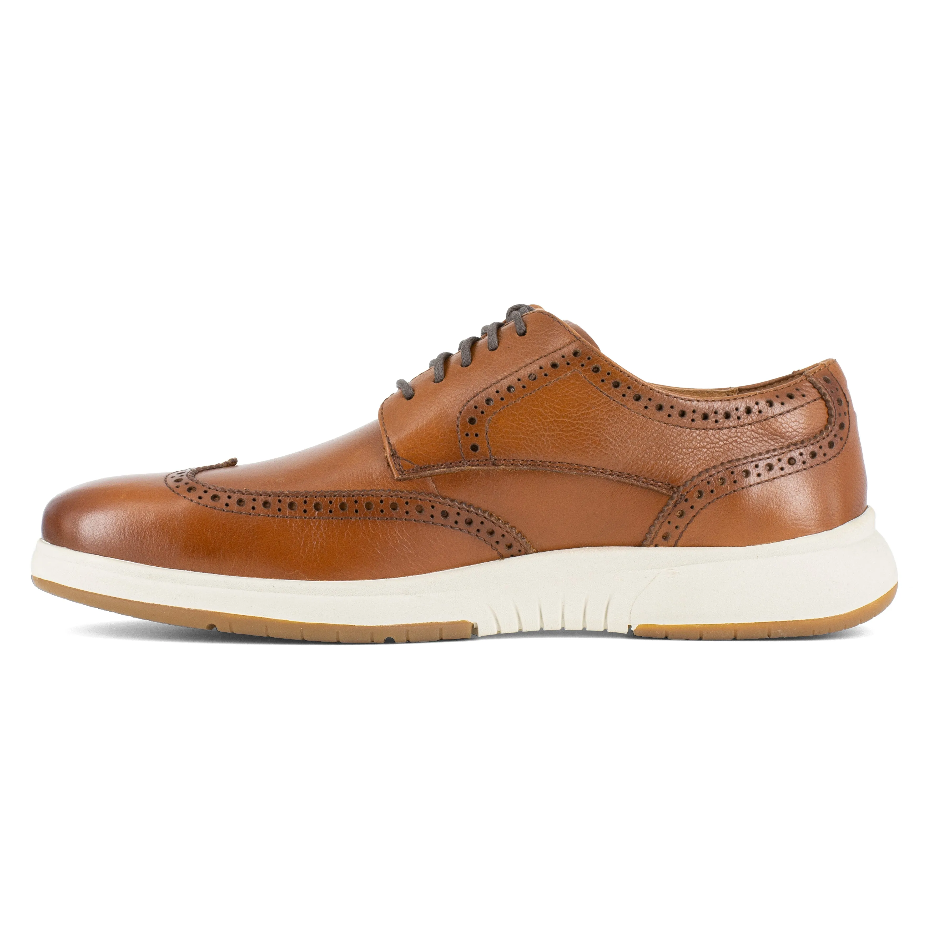 Florsheim Men's Flair Steel Toe Wingtip Oxford Work Shoe - Cognac - FS2623