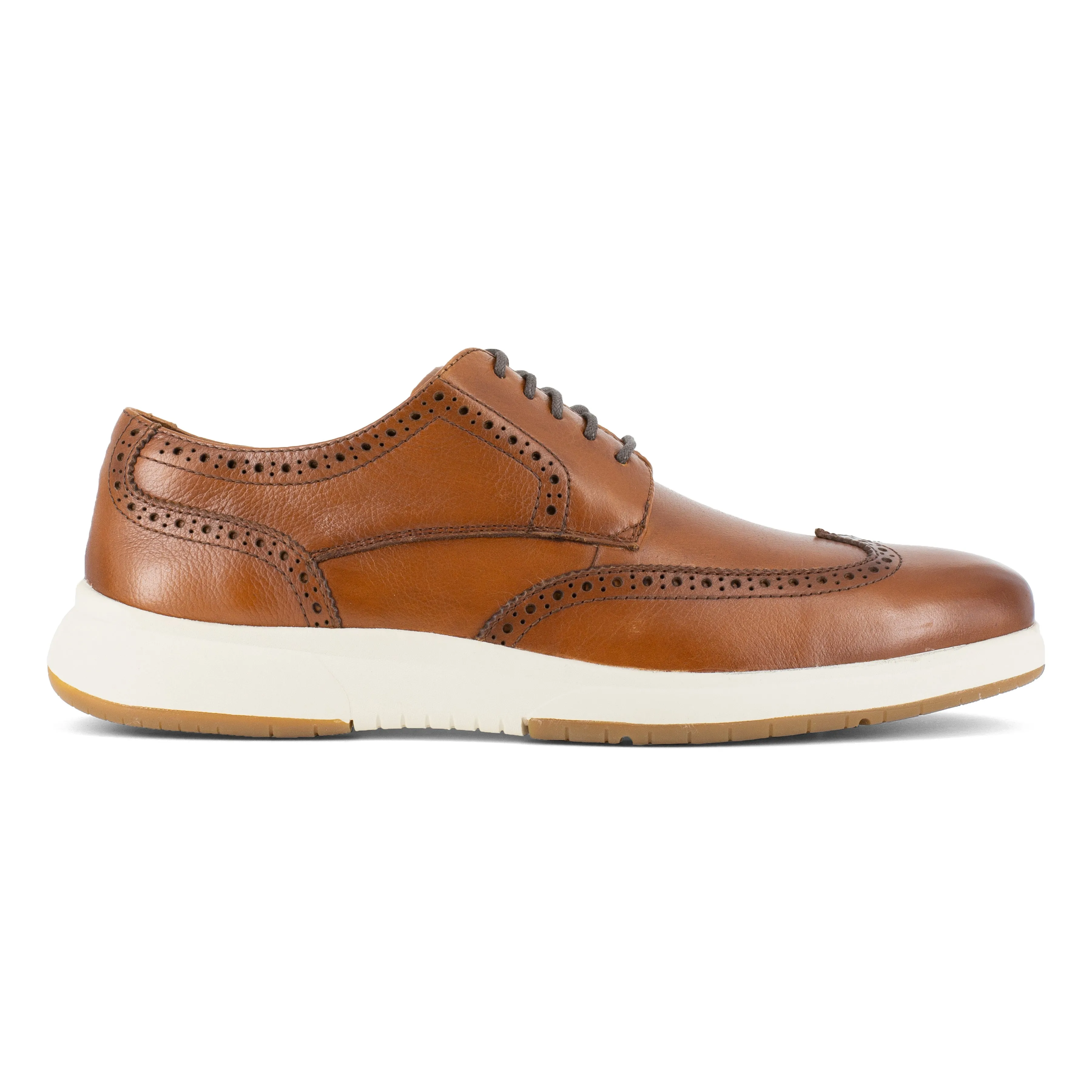 Florsheim Men's Flair Steel Toe Wingtip Oxford Work Shoe - Cognac - FS2623
