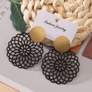 Flower Hollow Out Design Drop Earrings