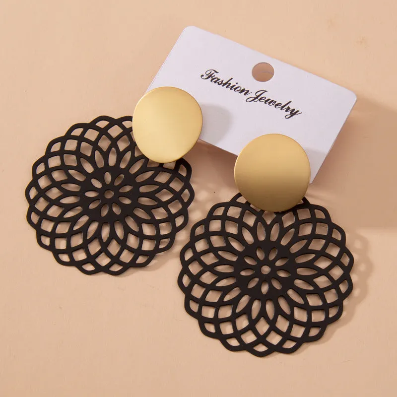 Flower Hollow Out Design Drop Earrings