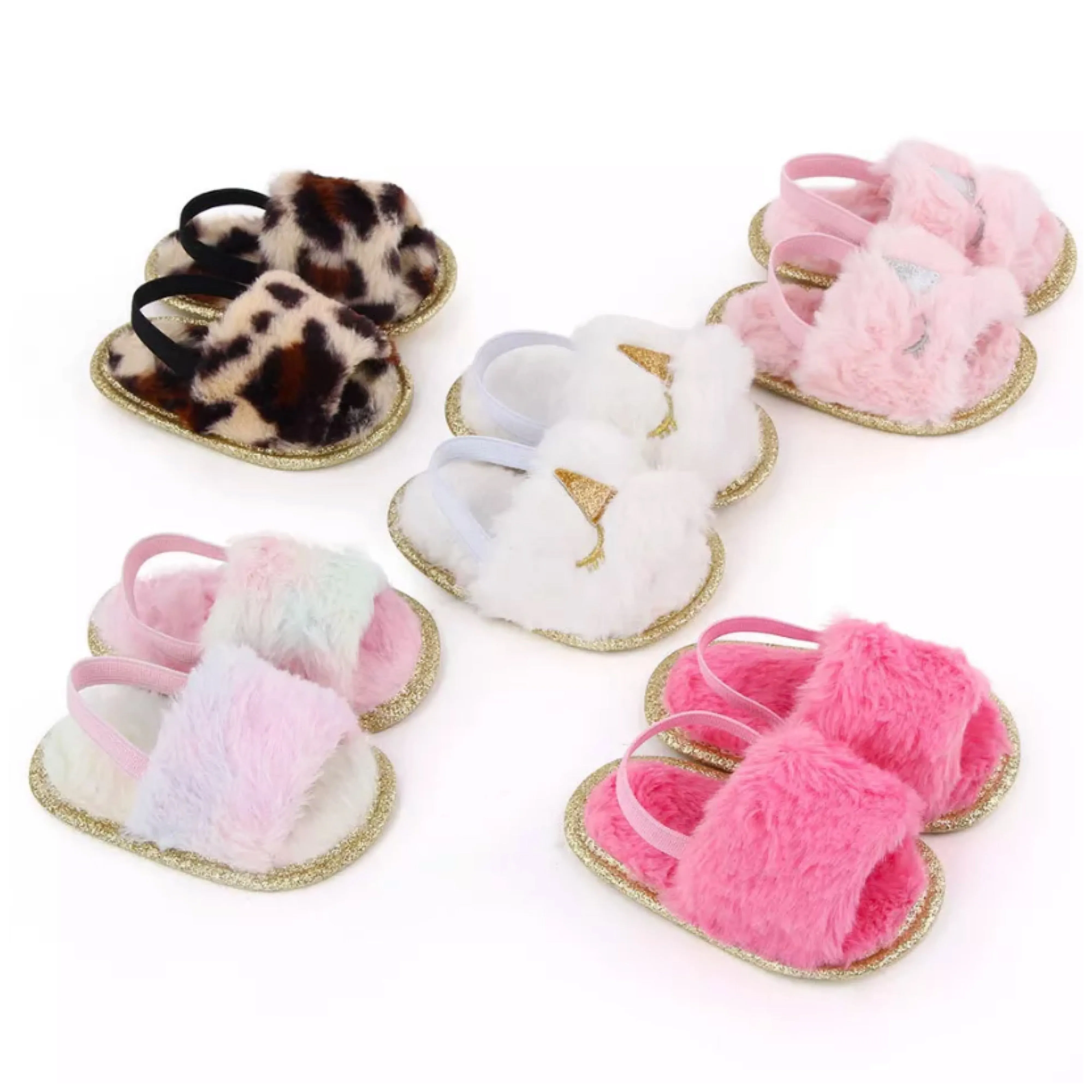Fluffy Slides-Assorted Colours.