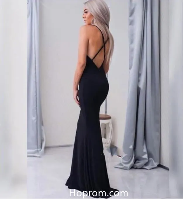 Formal Sexy Black Prom Dress Simple Mermaid Evening Dresses