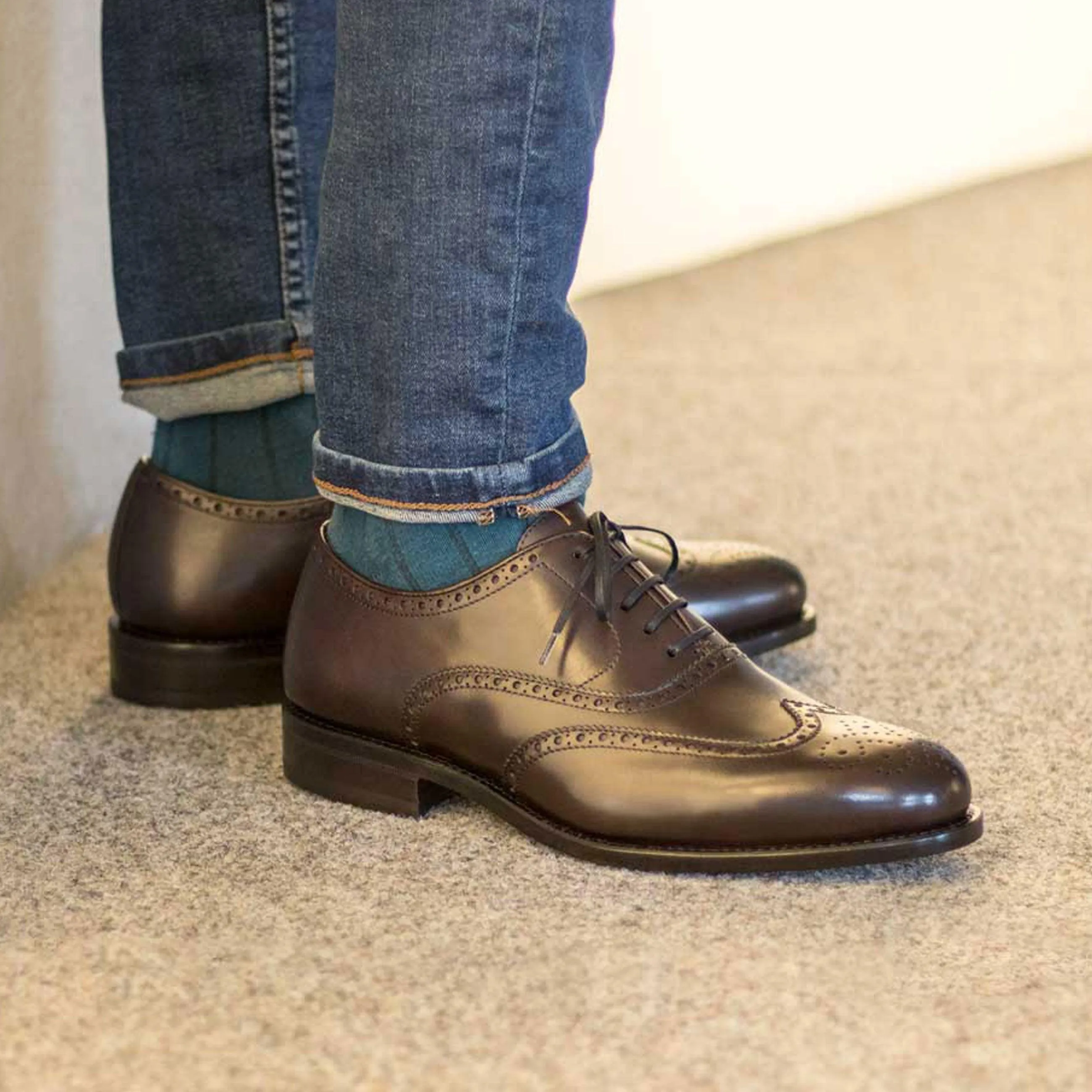 Full Brogue dark brown box calf