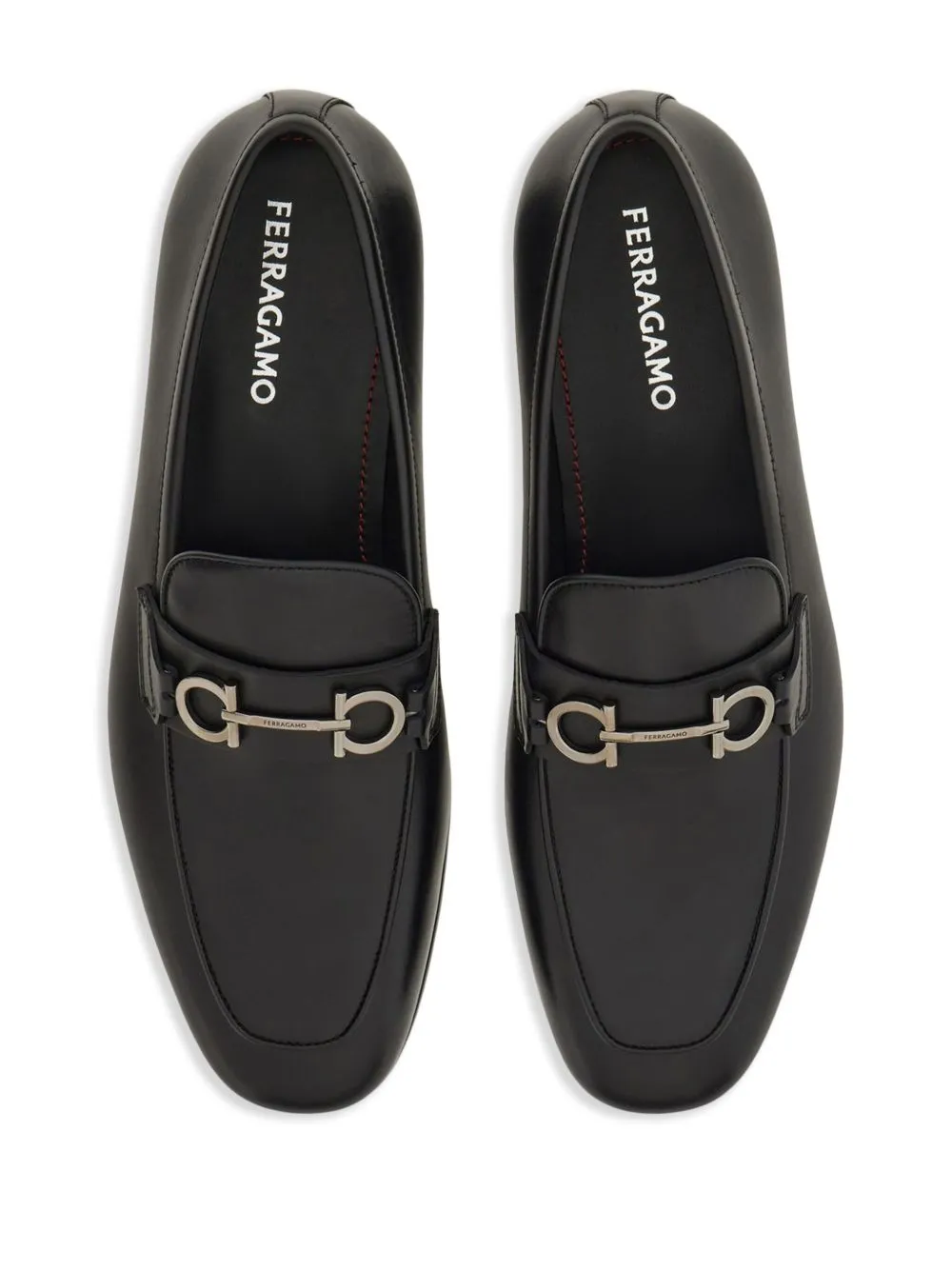 Gancini leather loafers