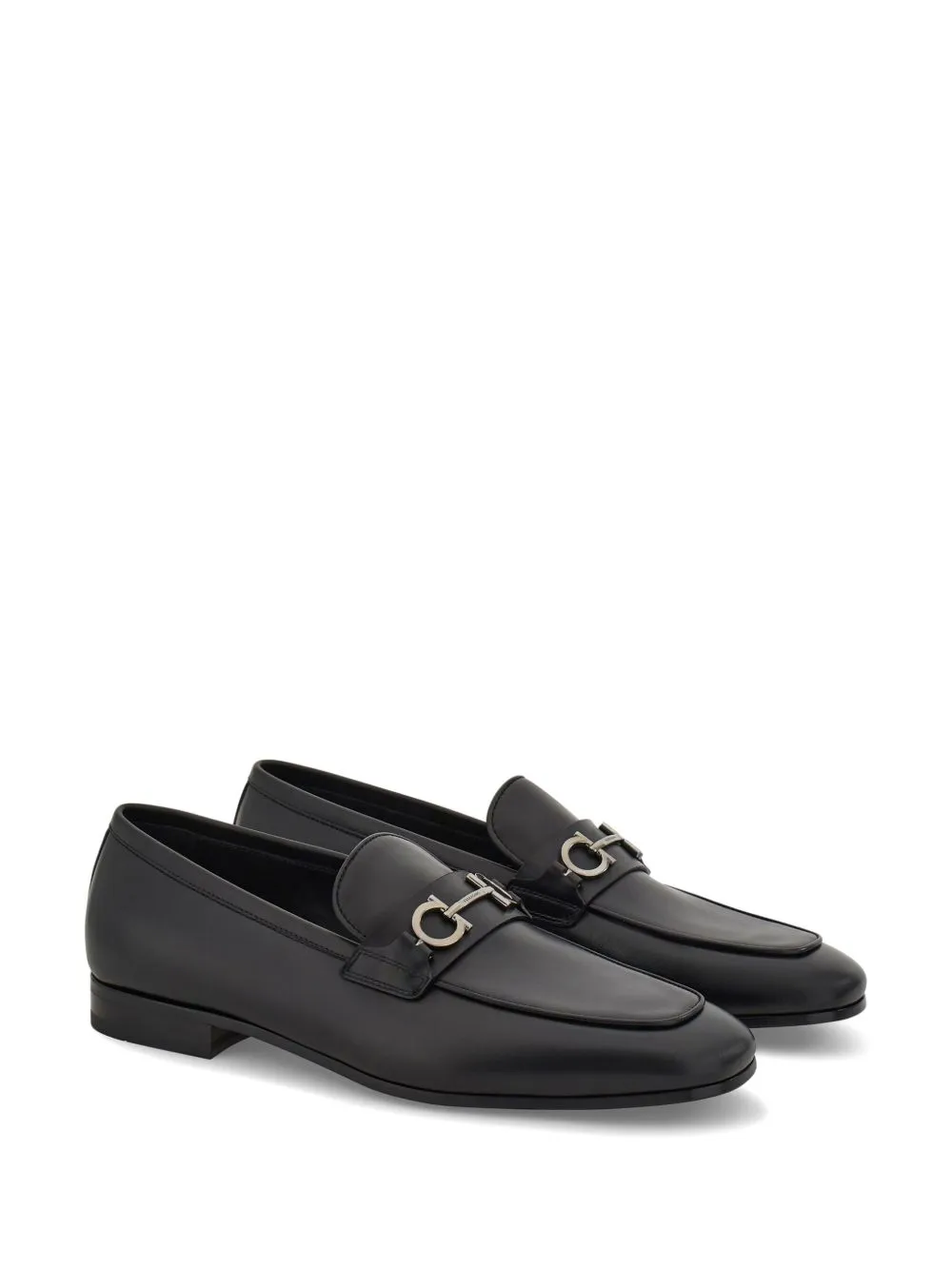Gancini leather loafers